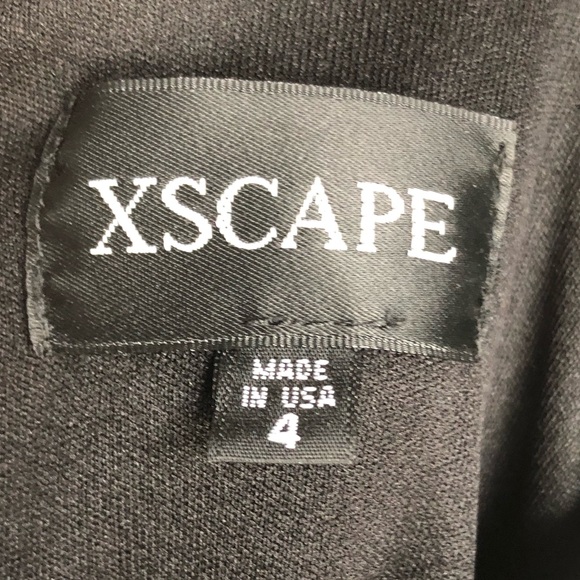 Stunning Xscape Black Long Dress w/neutral design - Picture 7 of 8